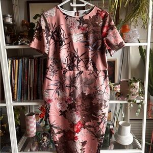 ASOS Curve Pink Floral Midi Dress